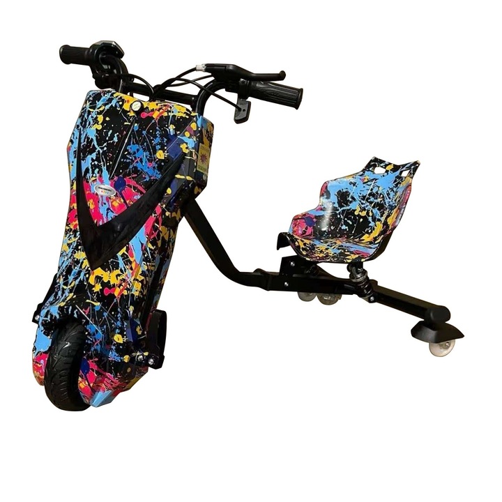 Tricicleta electrica drift PENDAN HB-KD 05CB, 36V, 300W, Bluetooth, roti luminoase, 3 viteze