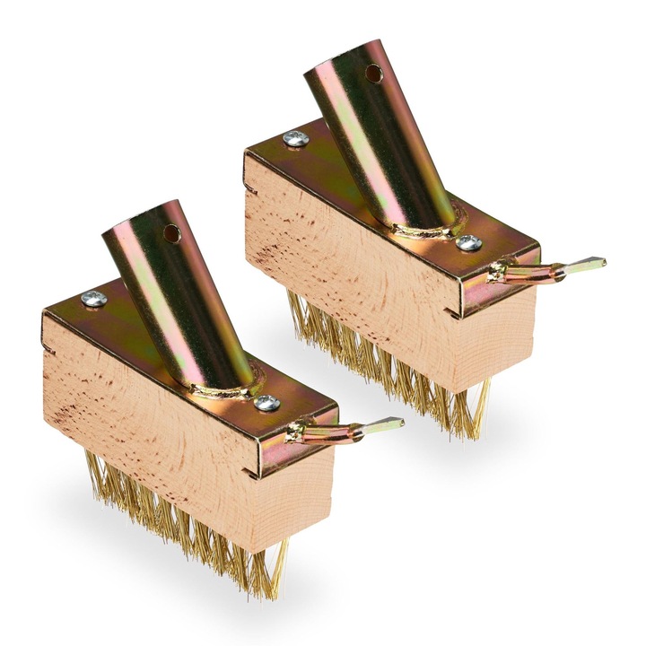 Set de 2 perii pentru plivit si indepartare muschi cu maner ergonomic