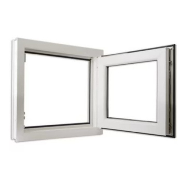 Hőszigetelt ablak, Deceuninck, PVC, 5 kamrás, 560mm x 560mm, fehér színű, bukó, balra nyíló