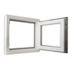 Hőszigetelt ablak, Deceuninck, PVC, 5 kamrás, 560mm x 560mm, fehér színű, bukó, balra nyíló