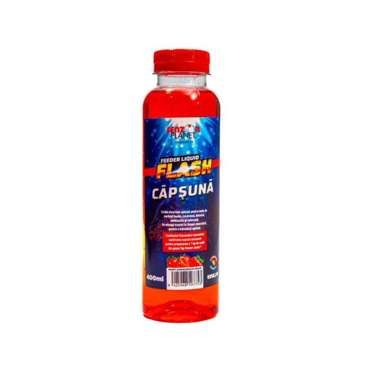 Senzor Feeder Liquid Flash Folyékony adalékanyag, eper, piros, 400ml