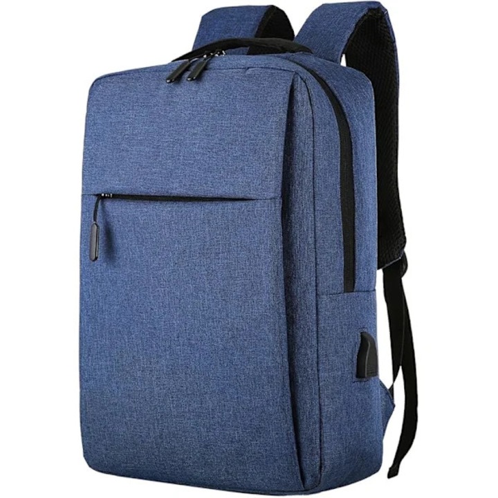 15.6 hüvelykes laptop hátizsák, egyszerű, könnyű, fekete, 40.6x12.7x30.5cm