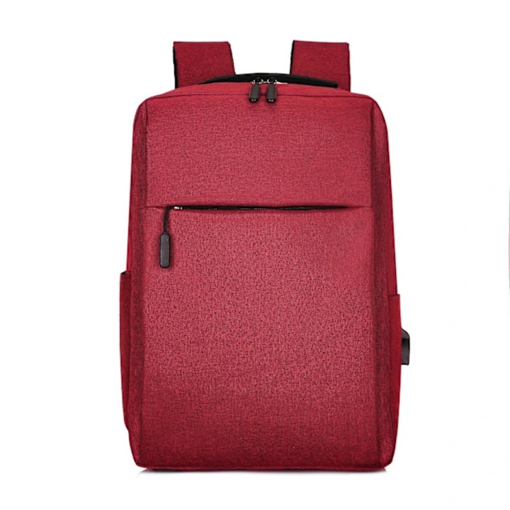Poliészter laptop hátizsák, USB porttal, légáteresztő, üzleti célra, 1803-as modell, piros, 36-55L