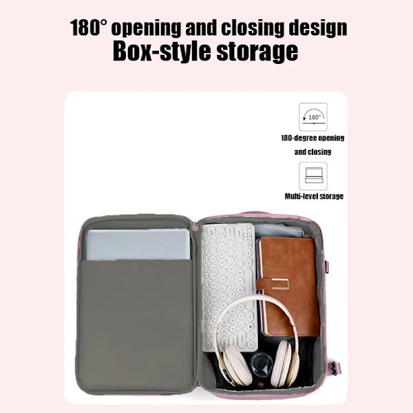 Rucsac de voiaj, textil rezistent la apa, cu compartiment pentru laptop 15,6 inch, compact pentru sub scaun, cu bretele captusite Aviation 40x20, Negru