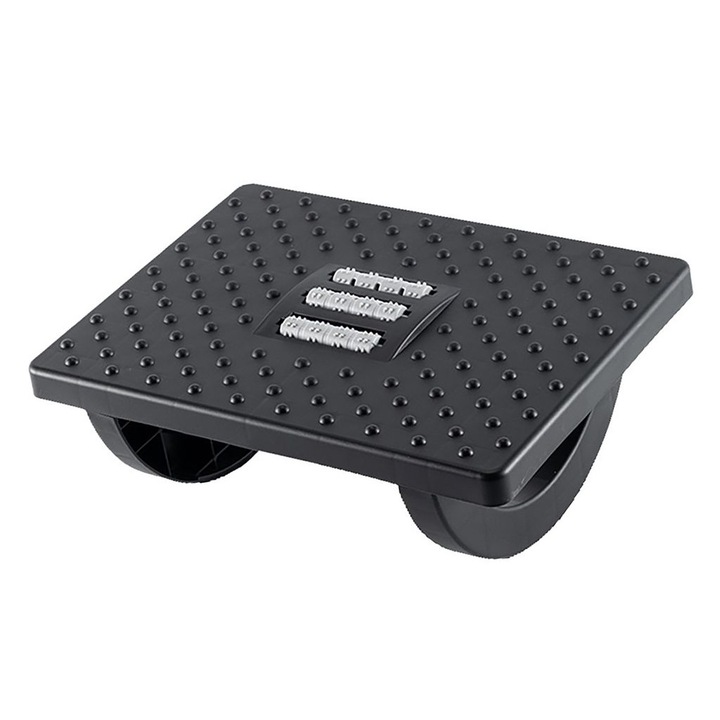 Suport ergonomic pentru picioare, plastic, antiderapant, compact, negru