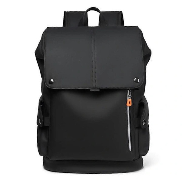 Vízálló PU bőr üzleti laptop hátizsák, USB töltőporttal, 20-35 L kapacitás, Fekete, 31x43x16 cm