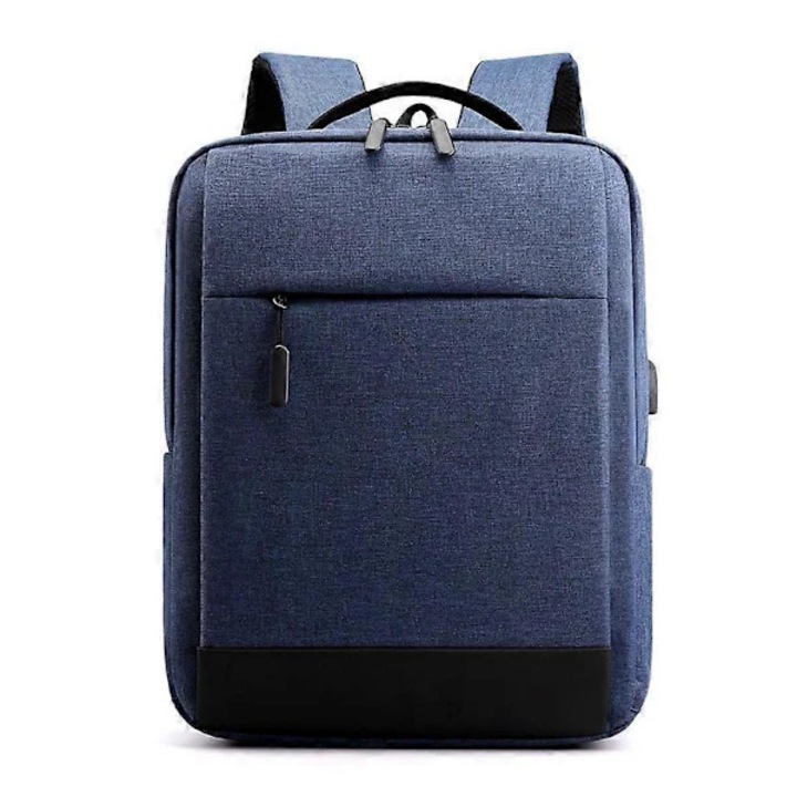 Laptop hátizsák/iskolatáska strapabíró, vízálló textil anyagból, külső USB töltőporttal és fejhallgató jack csatlakozóval, ergonomikus, nagy kapacitású, sötétkék, 30x40x12 cm