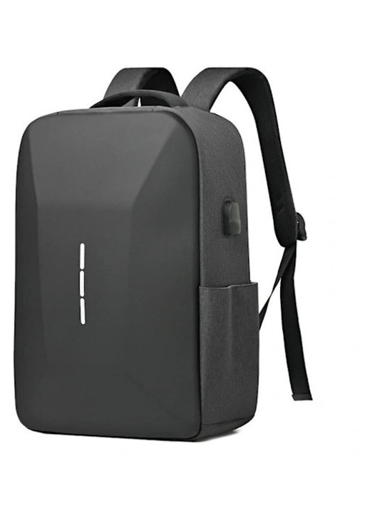 Rucsac pentru laptop/ghiozdan din EVA, cu port de incarcare USB, anti-furt cu carcasa tare si inchidere cu cod, compartimente multiple organizate pentru laptop, bretele captusite ergonomice, Gri, 30x15x41 cm