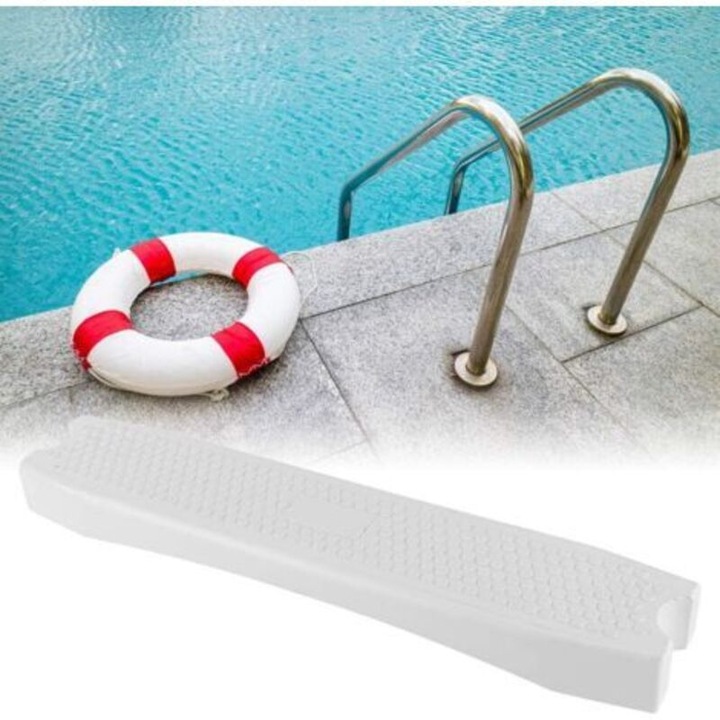 Pedala plastic alba antiderapanta pentru scara piscina