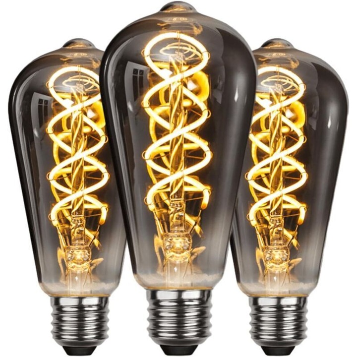 Bec LED E27 vintage 4W filament sárga 3 db-os szett