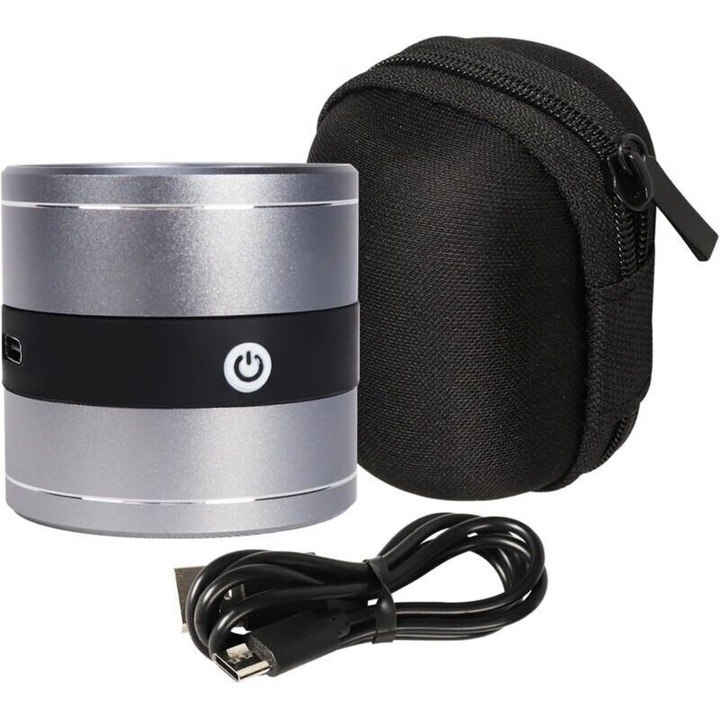 Lupa bijutier 10x, lupa de mana, cu LED alb si lampa UV, scara metrica graduata, reincarcabila USB-C, indicator incarcare LED, argintiu/negru, 1 buc