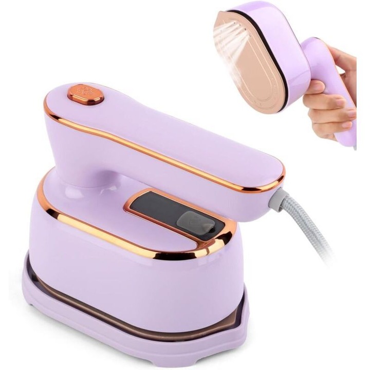 Fier de calcat portabil 2-in-1, 1000W, abur si uscat, rezervor 100ml, compact, alb