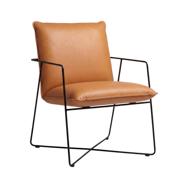 Scaun Arezzo, Piele Naturala, IDL Camel, 64cm x 70cm x 85cm
