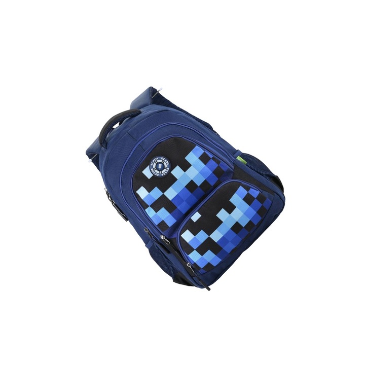 Ghiozdan scolar cu design pixelat, 46 cm, pentru elevi moderni ECADA sku11
