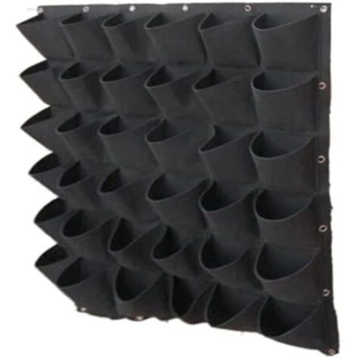 Sac de plantare vertical, 36 buzunare, negru, 36x60cm