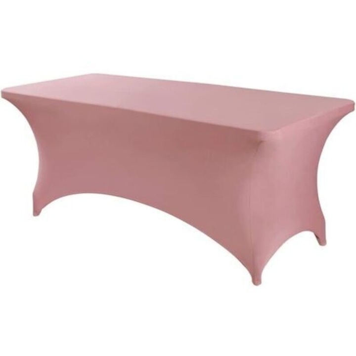 Téglalap alakú asztalterítő, spandex, rózsaszín, 183x76x76cm