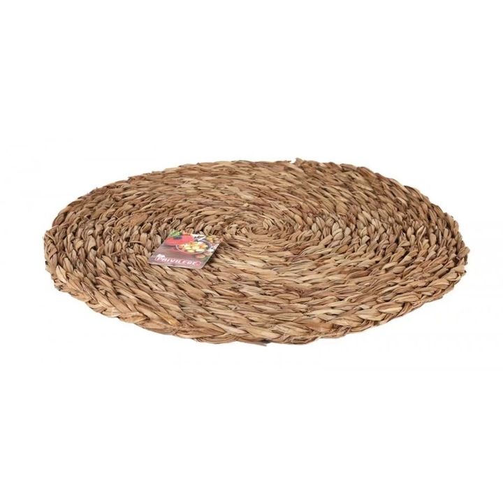 Kerek tányéralátét, természetes szálakból (gyékény) fonva, átmérő 35cm