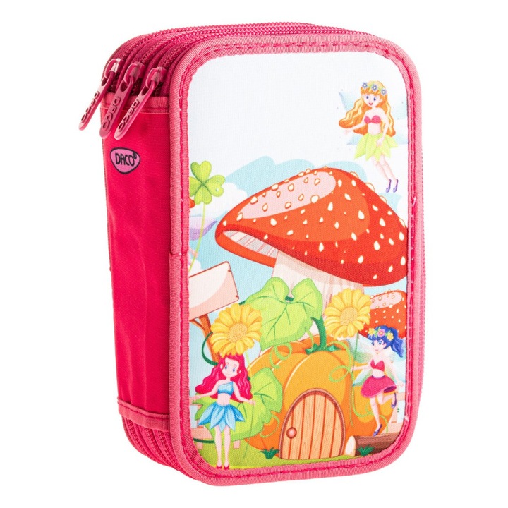 Penar echipat Fairy Tail cu 3 fermoare, Roz Multicolor DACO sku28