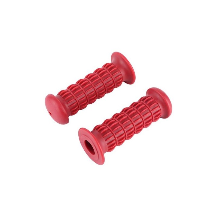 Manere ghidon moto, gripuri din cauciuc, antiderapante, amortizoare, compatibile 25-28 mm, rosu, 2 bucati