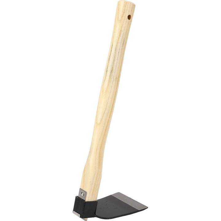 Kerti kapa, kézi kapa, ergonomikus fa nyél, könnyű szénacél penge, csúszásmentes, natúr/fekete, 1 db