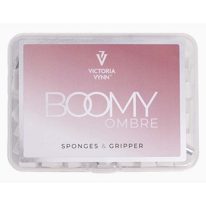 Комплект 96 броя, Гъби за омбре Victoria Vynn Boomy Ombre, еластични гъби с ниска порьозност, размер 1 cm³, включена ергономична метална пинсета, Бял