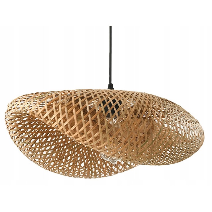 LLS Boho mennyezeti lámpa, bambusz, 50x20cm, natúr, állítható kábel