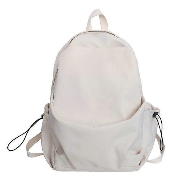 Rucsac/ghiozdan laptop textil impermeabil, cu compartiment pentru laptop 15.6\", buzunar antifurt ascuns si capacitate mare, crem, 43x35x18 cm
