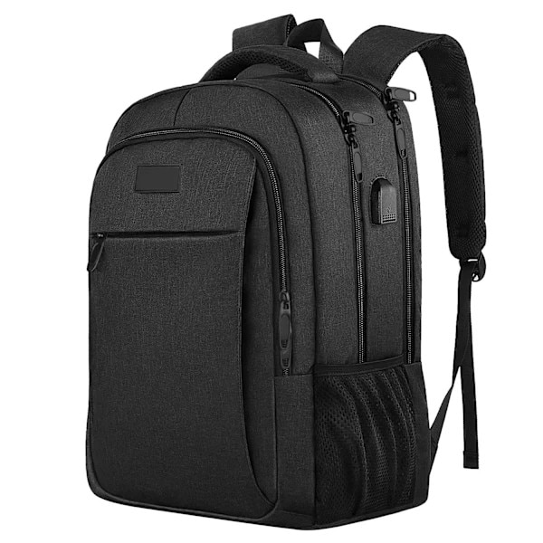 Rucsac laptop 18 inch, capacitate mare, rezistent la apa, port USB, negru