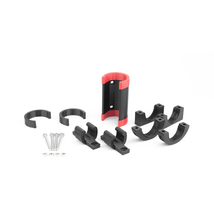 Set accesorii montaj blocare U-Lock pentru trotineta electrica Xiaomi M365, negru-rosu