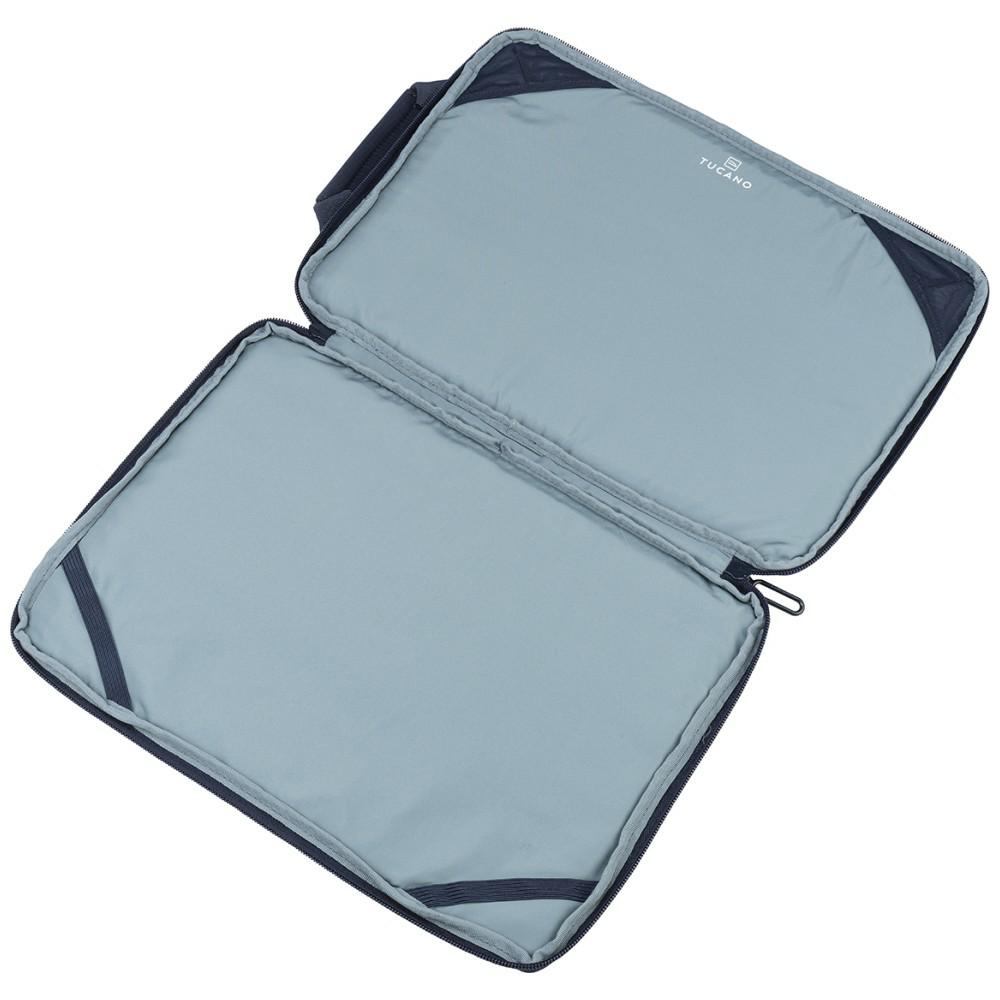 Tucano, Husa pentru laptop din textil captusita cu buzunar exterior si maner Sandy, Albastru, 13/14 inch
