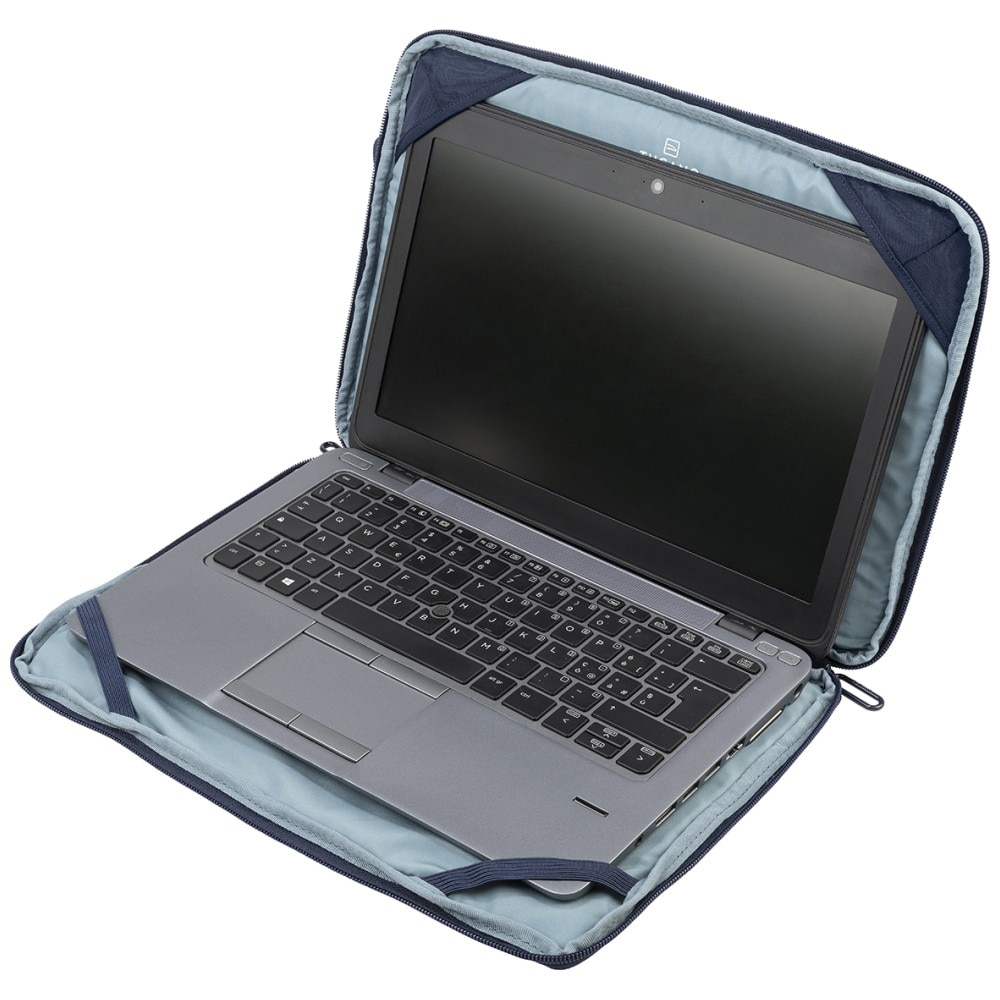 Tucano, Husa pentru laptop din textil captusita cu buzunar exterior si maner Sandy, Albastru, 13/14 inch