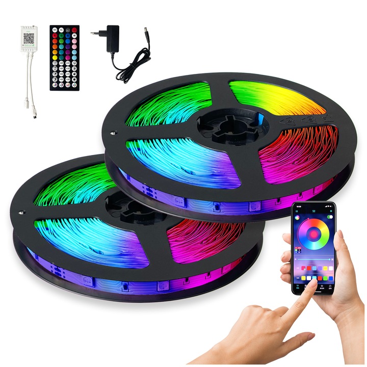 LLS LED szalag 15m RGB okosotthon sokszínű távirányítóval és alkalmazással