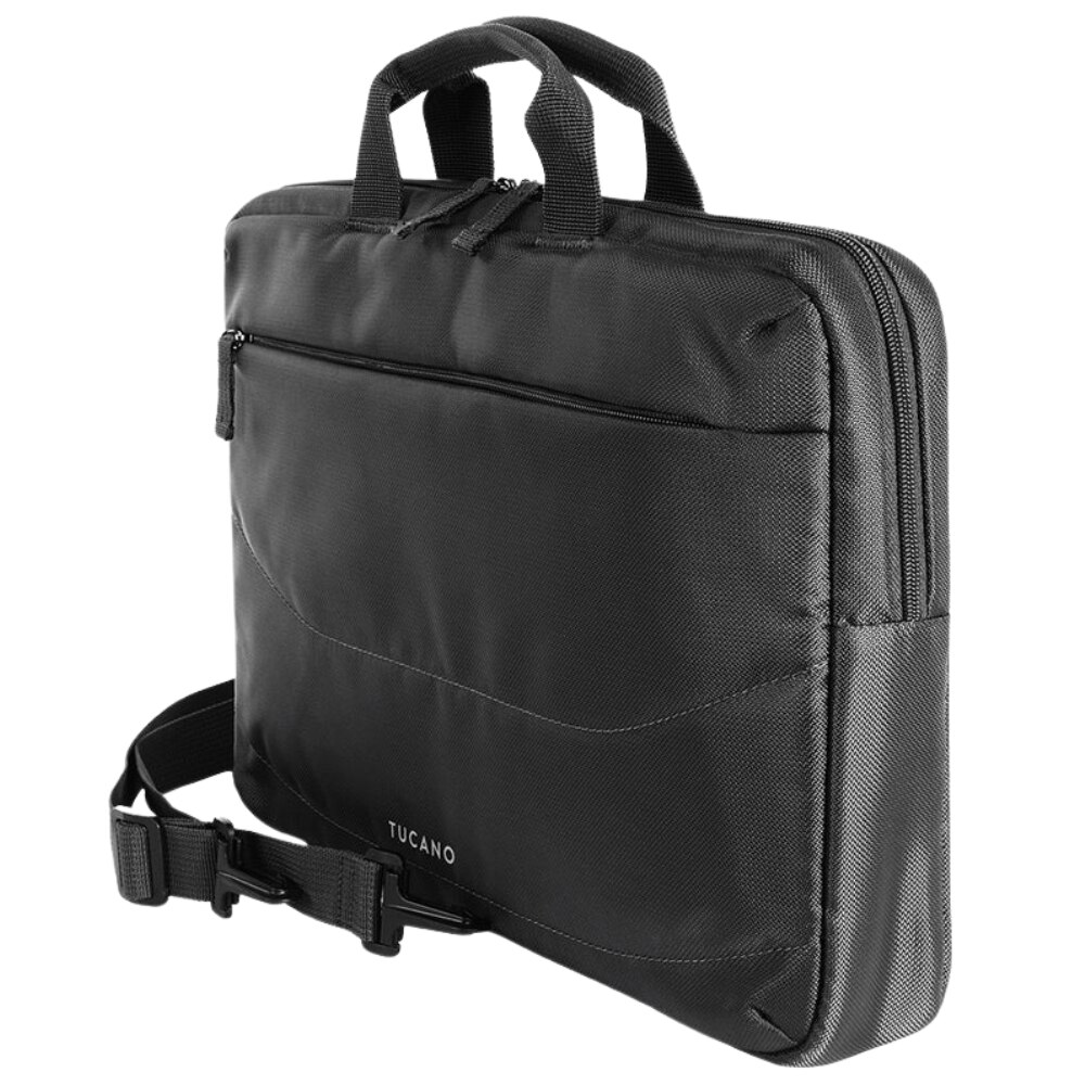 Tucano, Geanta/husa pentru laptop din textil, set cu mouse, Borsa Idea, Negru, 13.3/14"