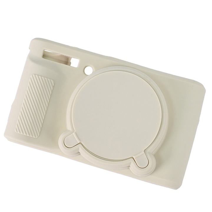 Husa pentru aparat foto SX740 W, carcasa din silicon, cu capac pentru obiectiv, protectie antisoc, alb, 1 buc
