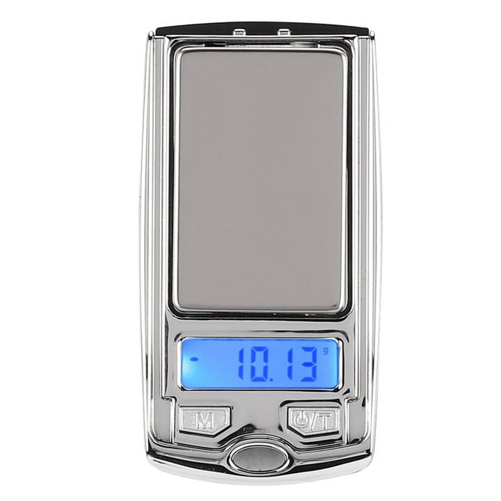 Cantar digital portabil 100g 0.01g plastic 6.5x3.4x1cm