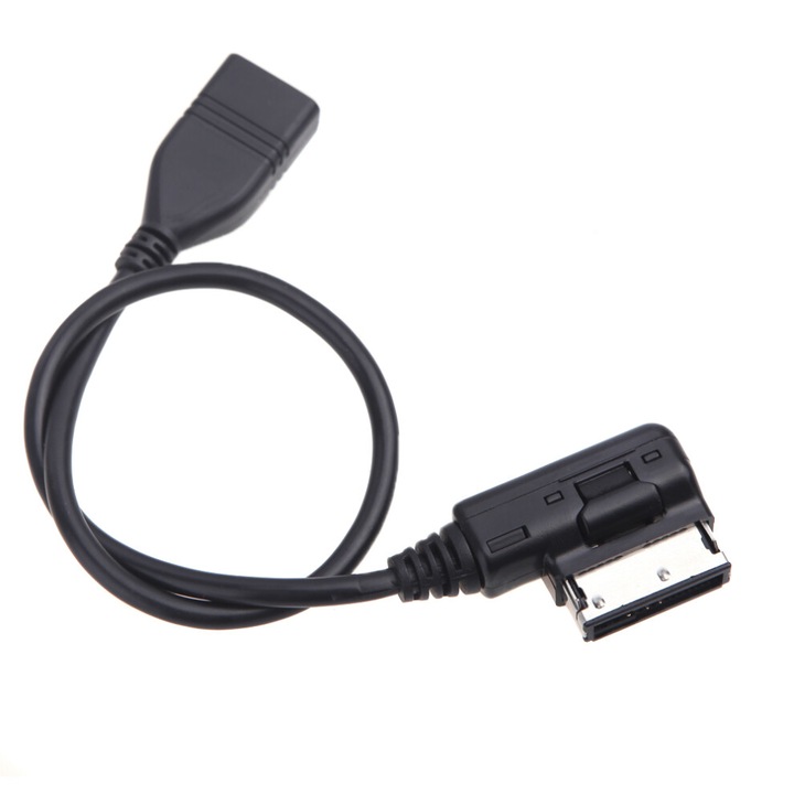 Cablu adaptor USB MP3 AUX pentru Mercedes-Benz, 26cm, negru