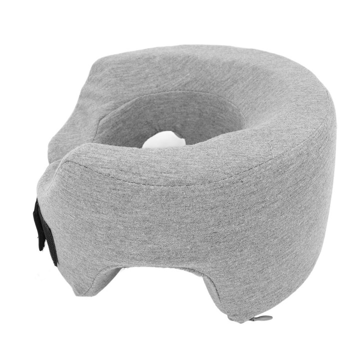 Perna pentru fata, spuma memorie, husa detasabila lavabila, ergonomic, alb