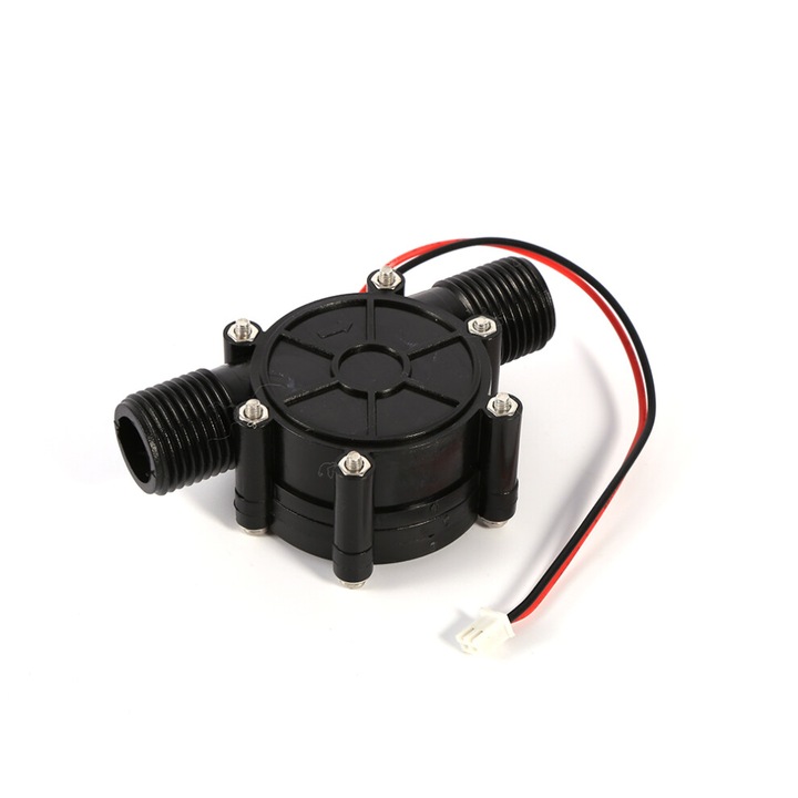 Generator micro hidroelectric/turbina de apa 10W, DC 0-80V, curent maxim 220 mA (12V), carcasa plastic, negru, 1 buc, 8.6x4.7x3 cm