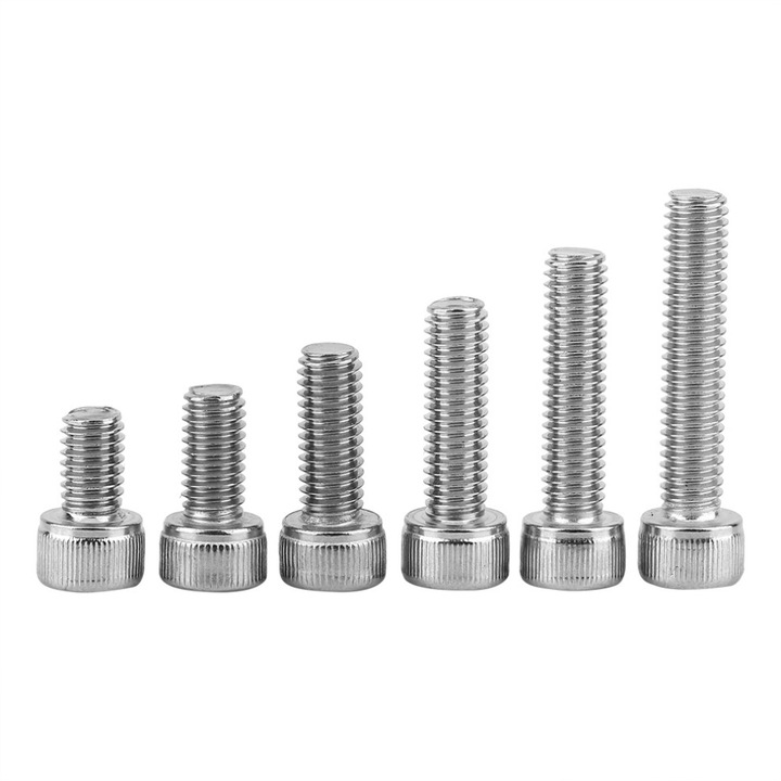 Set suruburi cap hexagonal inox M6 120 buc cu piulite si saibe