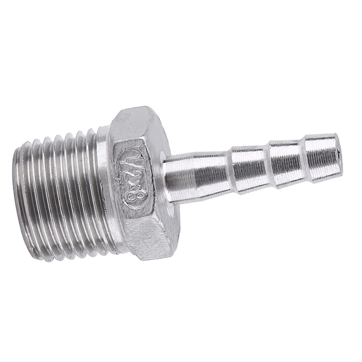 Rozsdamentes acél tömlőcsatlakozó 304 külső menettel 1/2x8mm