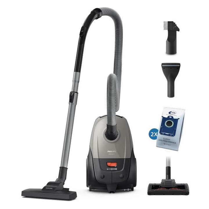 PHILIPS XD2152/12 Прахосмукачка с торба (Сива)