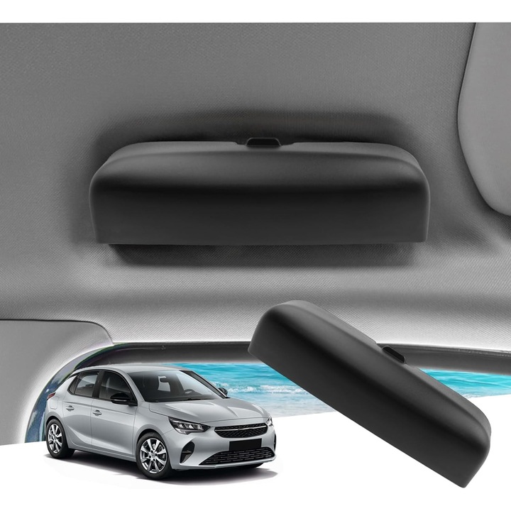 GAFAT Napszemüvegtartó Tetőre, Kompatibilis Opel Corsa F, Astra L, Grandland X, Corsa-e modellekkel, ABS Műanyag Tárolótok Lengéscsillapítóval, Fekete