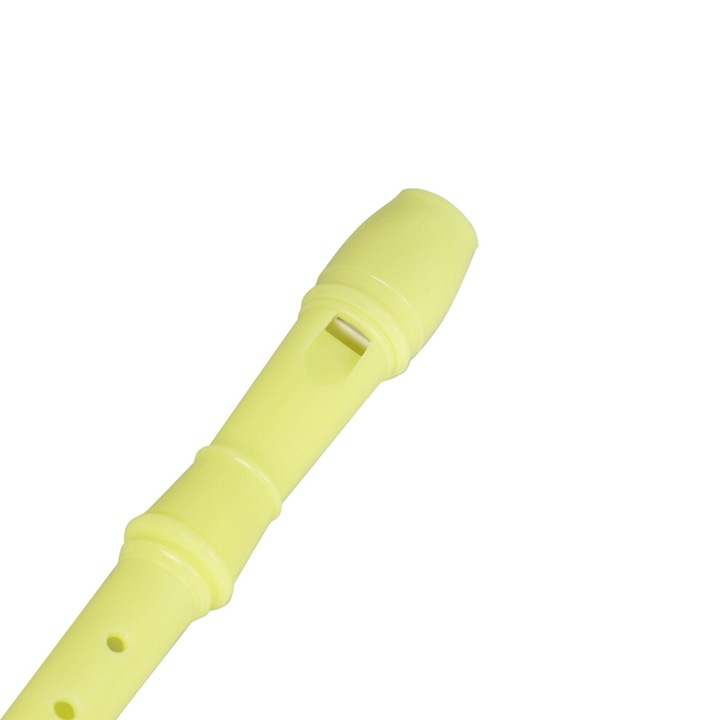 Szoprán furulya/fuvola ABS-ből, 8 lyuk, ujjrenddel, sárga, 32.5 cm