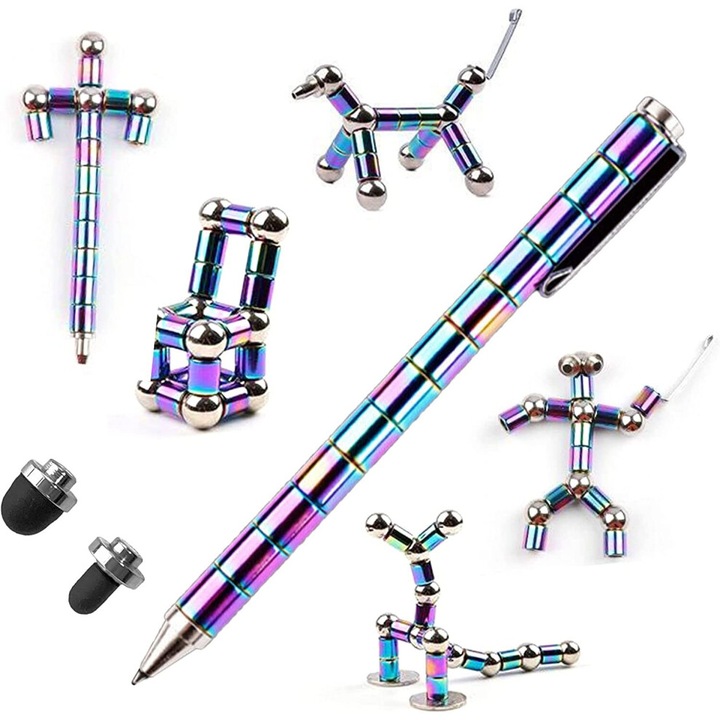 Pix decomprimare magnetic multicolor metal 145x95x95mm set