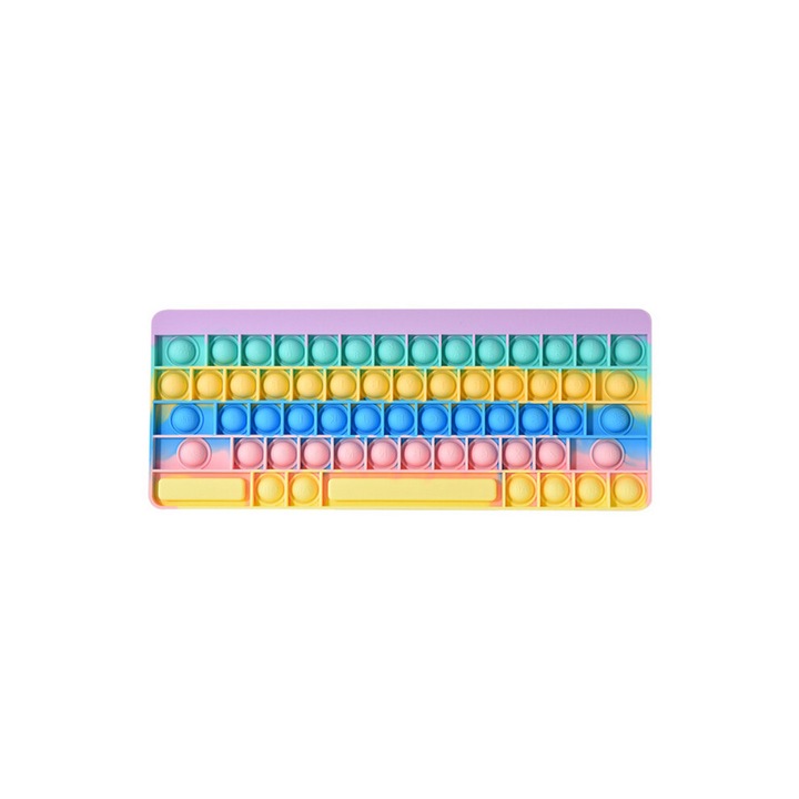 Интерактивна играчка силиконов клавиатура, 27x12см, многоцветна