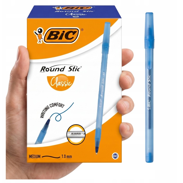 BIC Round kék tollkészlet, 60 db, 1.0mm, ergonomikus