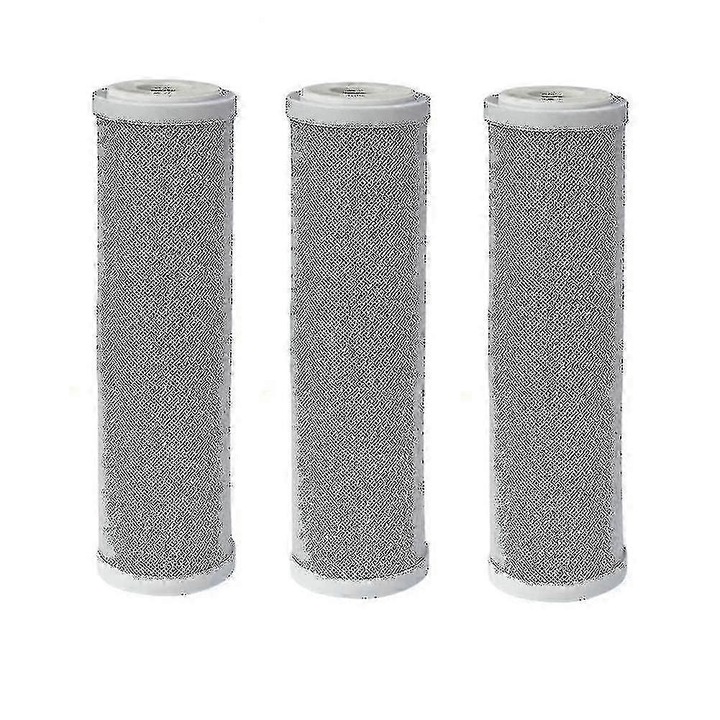 Set 3 bucati, cartus filtru apa 10" CTO, carbon activ, compatibil 25-26 mm, alb/gri