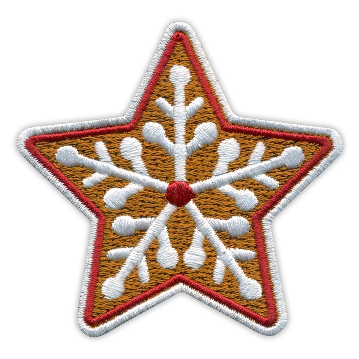 Textil folt Patchion csillag többszínű 8x6.8cm