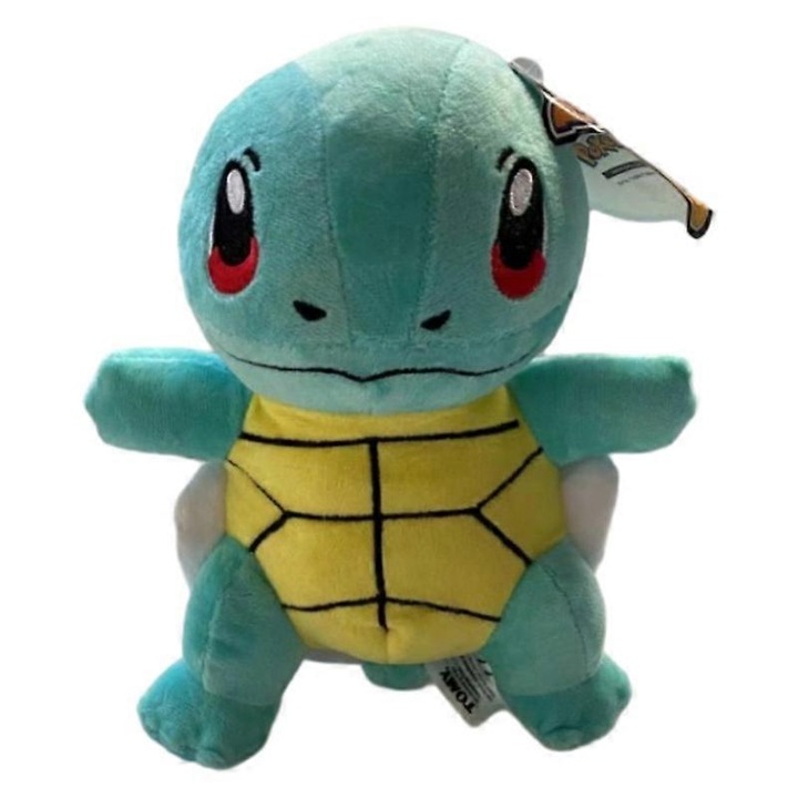 Jucarie de plus Squirtle Pokemon, plus moale umplut, ideal cadou pentru copii, verde/galben, 1 buc