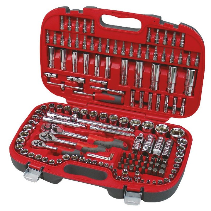 Trusa tubulare 1/2", 3/8", 1/4", 4 - 32 mm, 150 piese/set